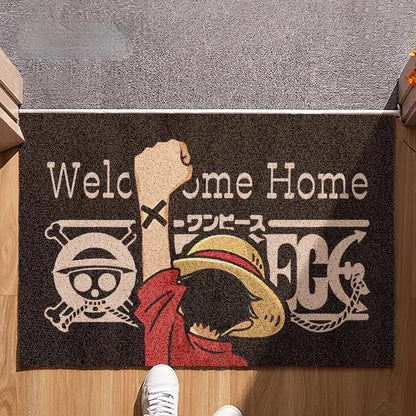 Hot Selling One Piece Anime Cartoon Home Entrance Silk Circle Floor Mat Cuttable Pvc Floor Door Mats Non-Slip Washable Mat Carpe