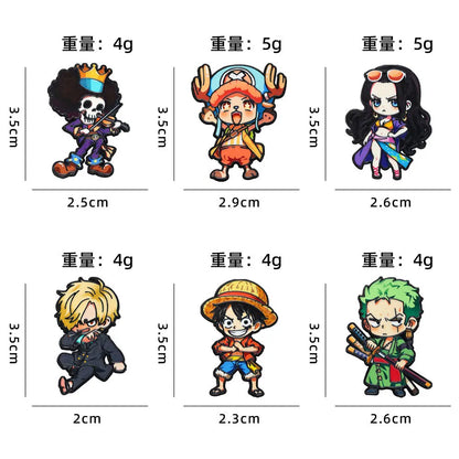 6Pcs Anime One Piece Enamel Pins Pirate Luffy Zoro Boa Hancock Brooch Badge Creative Character Lapel Pins For Bags Jackets Gift