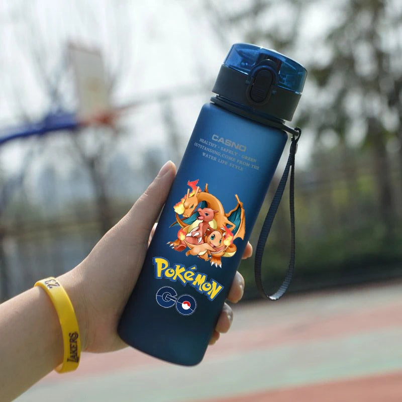 Pokemon 560ML Water Cup Anime Portable Children's Cute Plastic Cartoon Outdoor Sports Large Capacity Water Bottle Gifts
