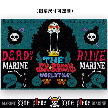 Hot Selling One Piece Anime Cartoon Home Entrance Silk Circle Floor Mat Cuttable Pvc Floor Door Mats Non-Slip Washable Mat Carpe
