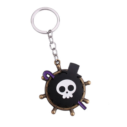 One Piece Luffy Anime Keychain, Cute Metal Cartoon   School Bag Ornament, Birthday Gift for