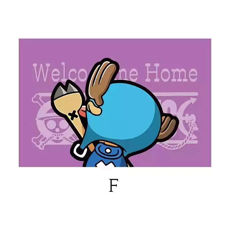 Hot Selling One Piece Anime Cartoon Home Entrance Silk Circle Floor Mat Cuttable Pvc Floor Door Mats Non-Slip Washable Mat Carpe