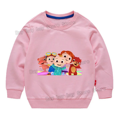 Cocomelons Sweatshirt Kids Cartoon Cotton Pullover Long Sleeve Clothing Boys Girls Hoodie Autumn Spring Tops Clothes Sportswear