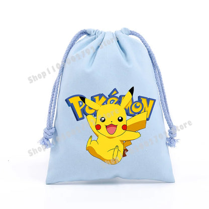 Pokemons Pikachu Storage Drawstring Bag Party Candy Package Cartoon Gengar Charizard Portable Boy Key Pouch Kids Gift Bags