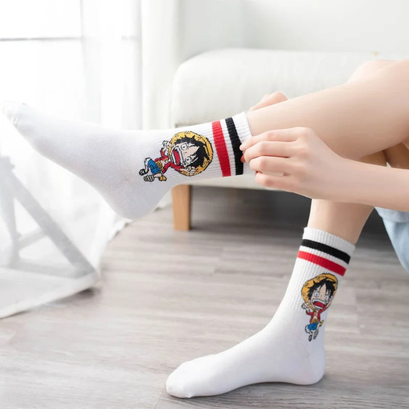 New One Piece Cotton Stockings Women Men Cute Socks Cartoon Anime Derivative Peripherals Basketball Sock Birthday Party Gifts