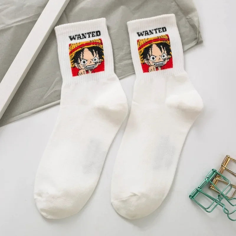 New One Piece Cotton Stockings Women Men Cute Socks Cartoon Anime Derivative Peripherals Basketball Sock Birthday Party Gifts