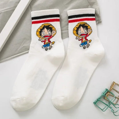 New One Piece Cotton Stockings Women Men Cute Socks Cartoon Anime Derivative Peripherals Basketball Sock Birthday Party Gifts