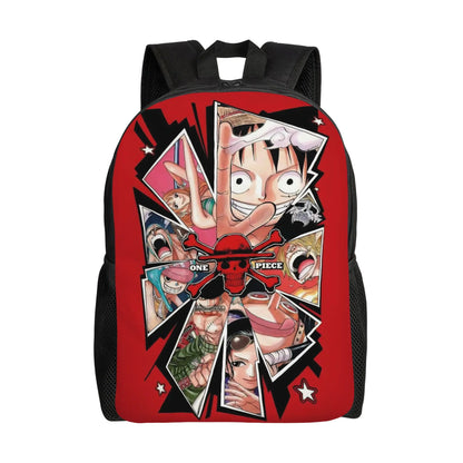 One Piece Luffy  Casual Backpack Durable Student Hiking Travel Cartoon  Daypack for Men Women College Shoulder Bag