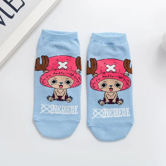 Hot Bandai ONE PIECE Men Boat Socks Luffy Chopper Anime Figure Cartoon Low Socks for Women Spring Summer 100% Cotton Socks