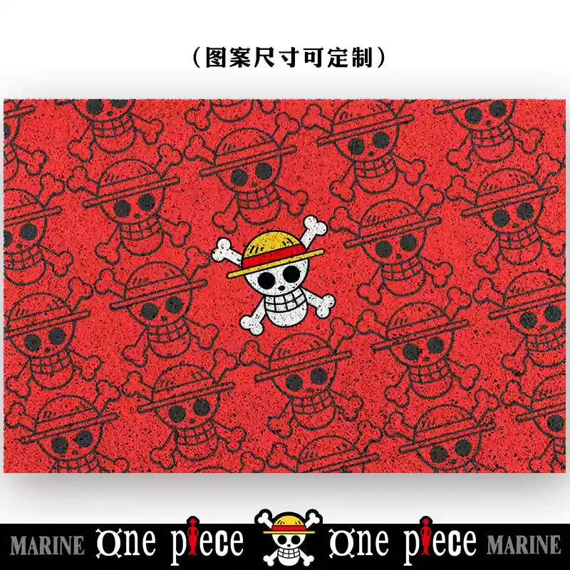 Hot Selling One Piece Anime Cartoon Home Entrance Silk Circle Floor Mat Cuttable Pvc Floor Door Mats Non-Slip Washable Mat Carpe