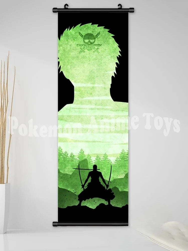 Home Decoration Anime Wall One Piece Artwork Luffy Painting Zoro Hanging Scrolls Sanji Canvas Printed Janpanese Picture Poster
