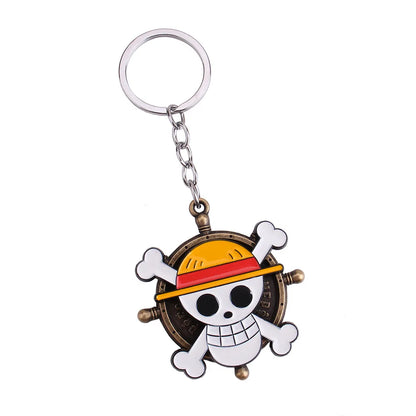 One Piece Luffy Anime Keychain, Cute Metal Cartoon   School Bag Ornament, Birthday Gift for