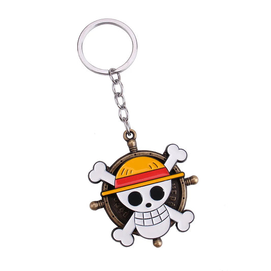 One Piece Luffy Anime Keychain, Cute Metal Cartoon   School Bag Ornament, Birthday Gift for