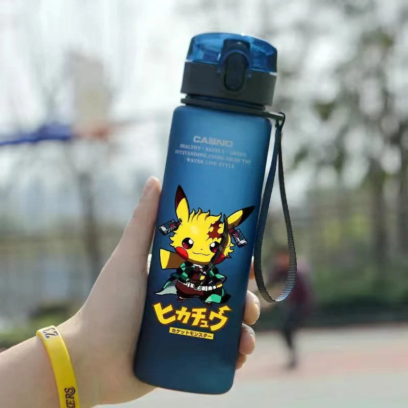 Pokemon 560ML Water Cup Anime Portable Children's Cute Plastic Cartoon Outdoor Sports Large Capacity Water Bottle Gifts