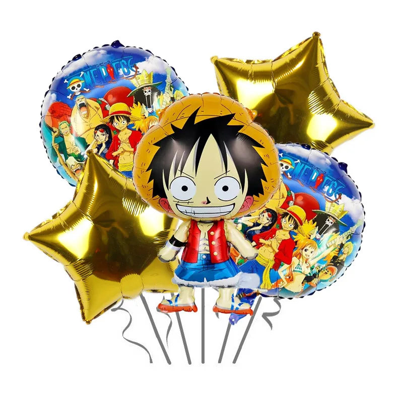 One Pieces Birthday Balloons Set Luffy Foil Latex Material Birthday Party Decoration Supplies Shower Gifts Happy Birthday Topper
