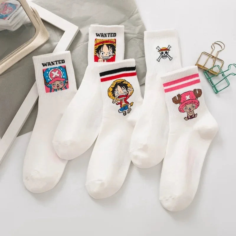 New One Piece Cotton Stockings Women Men Cute Socks Cartoon Anime Derivative Peripherals Basketball Sock Birthday Party Gifts