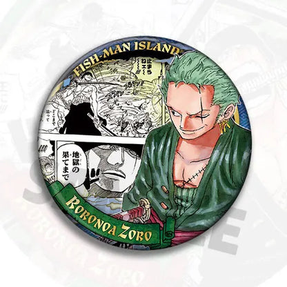 One Piece Zoro Anime Badge Pin Brooch Replica Collectible Shiny Film Medal Merchandise Accessories Gift for Fans Cosplay Party