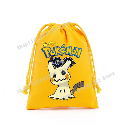 Pokemons Pikachu Storage Drawstring Bag Party Candy Package Cartoon Gengar Charizard Portable Boy Key Pouch Kids Gift Bags