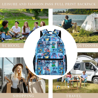 Disney Stitch Backpack, Casual Bag, Large Capacity, High-Quality Gift, Personalized Daily Use