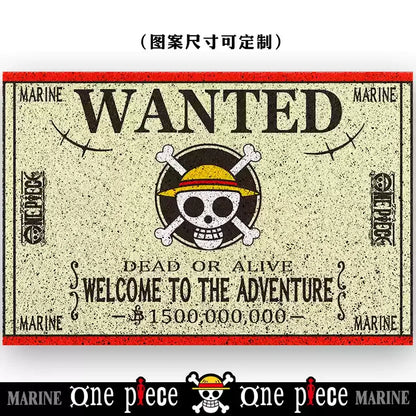 Hot Selling One Piece Anime Cartoon Home Entrance Silk Circle Floor Mat Cuttable Pvc Floor Door Mats Non-Slip Washable Mat Carpe