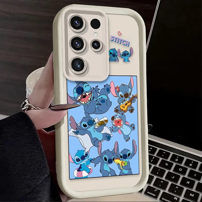 Cute Disney Stitch Phone Case for Samsung Galaxy S24 S25 S23 Ultra S22 S21 Plus FE A36 A56 A26 A16 A06 A15 A25 A35 A55 5G Cover