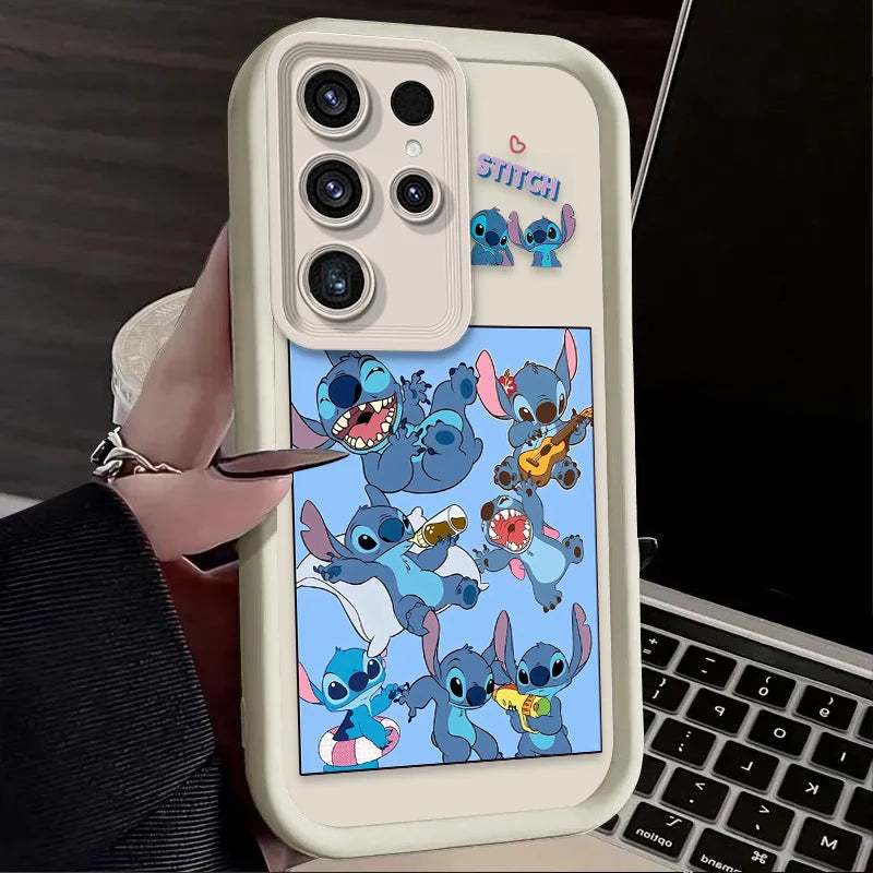 Cute Disney Stitch Phone Case for Samsung Galaxy S24 S25 S23 Ultra S22 S21 Plus FE A36 A56 A26 A16 A06 A15 A25 A35 A55 5G Cover