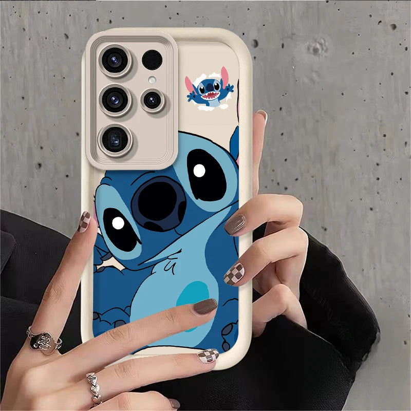Cute Disney Stitch Phone Case for Samsung Galaxy S24 S25 S23 Ultra S22 S21 Plus FE A36 A56 A26 A16 A06 A15 A25 A35 A55 5G Cover