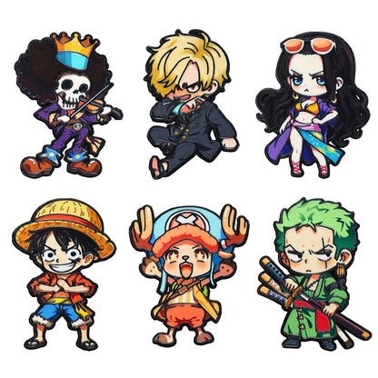 6Pcs Anime One Piece Enamel Pins Pirate Luffy Zoro Boa Hancock Brooch Badge Creative Character Lapel Pins For Bags Jackets Gift