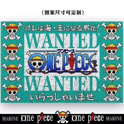 Hot Selling One Piece Anime Cartoon Home Entrance Silk Circle Floor Mat Cuttable Pvc Floor Door Mats Non-Slip Washable Mat Carpe