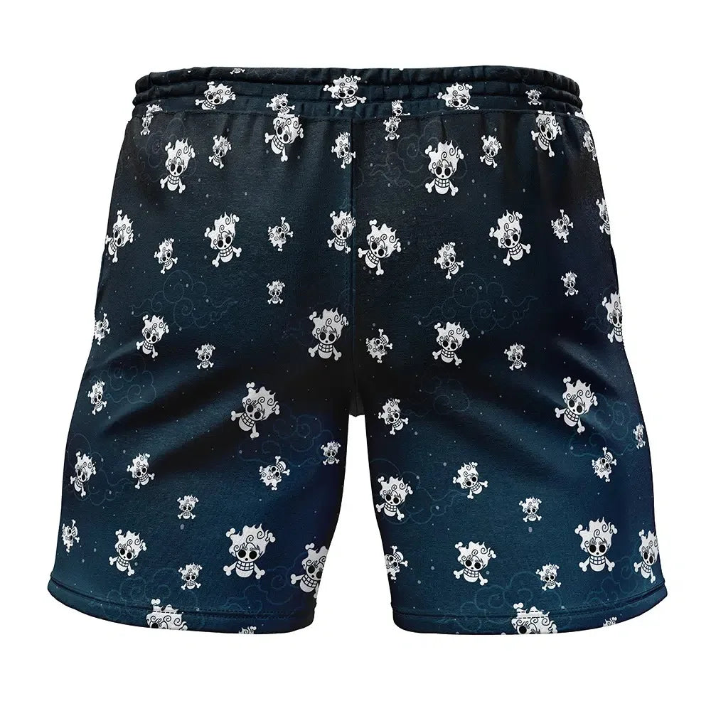 2026 Bandai Luffy Gear 5 Pattern Shorts Men ONE PIECE Shorts Summer Beach Trunks Japanese Cosplay Bathing Suit Kid Short Casual