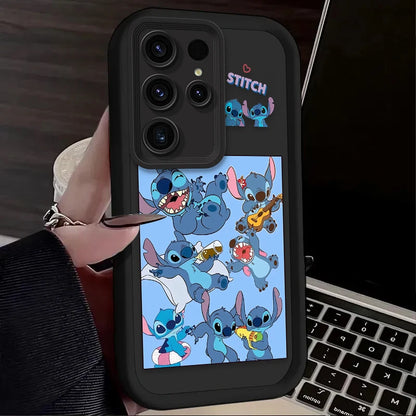 Cute Disney Stitch Phone Case for Samsung Galaxy S24 S25 S23 Ultra S22 S21 Plus FE A36 A56 A26 A16 A06 A15 A25 A35 A55 5G Cover