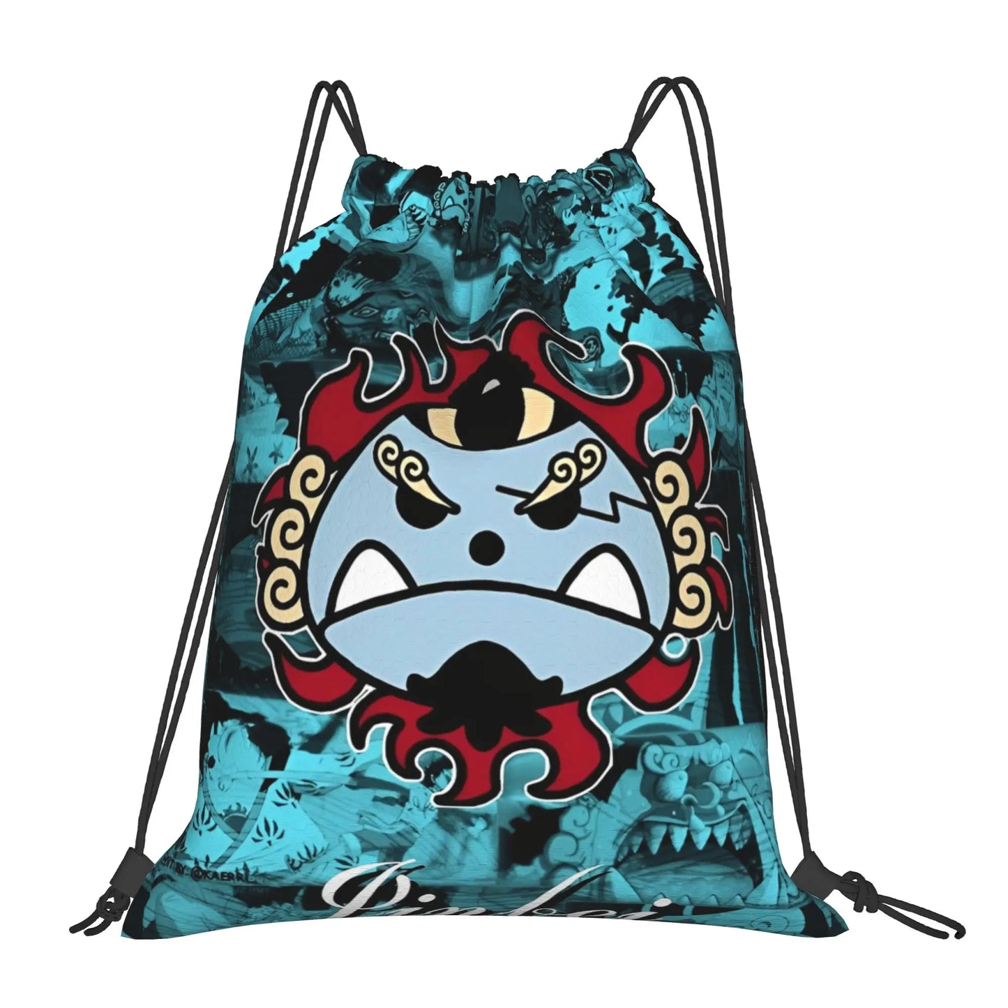One Piece Zoro Skull Backpack Drawstring Sports Bags Gym Bag Water Resistant  String Sackpack for Exercise