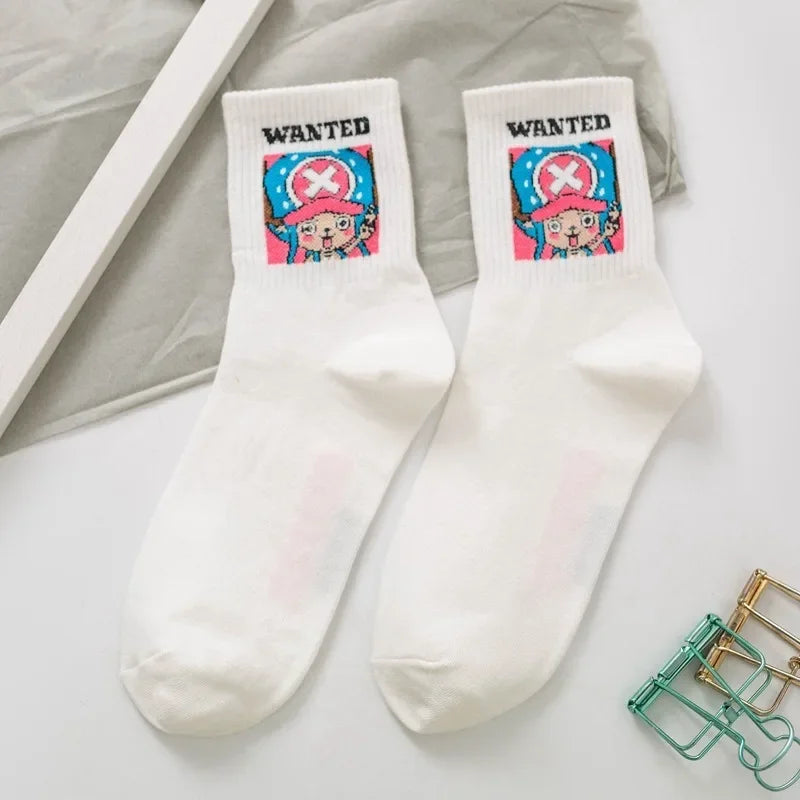 New One Piece Cotton Stockings Women Men Cute Socks Cartoon Anime Derivative Peripherals Basketball Sock Birthday Party Gifts
