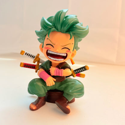 Bandai One Piece Series Figures – Luffy, Sanji, Zoro. Anime collectible model ornaments, perfect for desktop, car decoration and