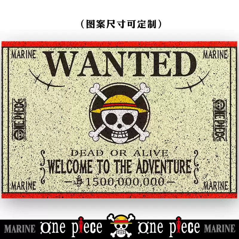 Hot Selling One Piece Anime Cartoon Home Entrance Silk Circle Floor Mat Cuttable Pvc Floor Door Mats Non-Slip Washable Mat Carpe