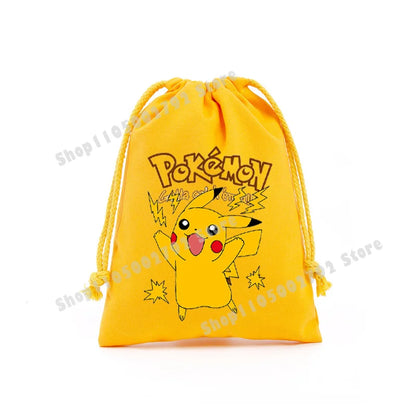 Pokemons Pikachu Storage Drawstring Bag Party Candy Package Cartoon Gengar Charizard Portable Boy Key Pouch Kids Gift Bags