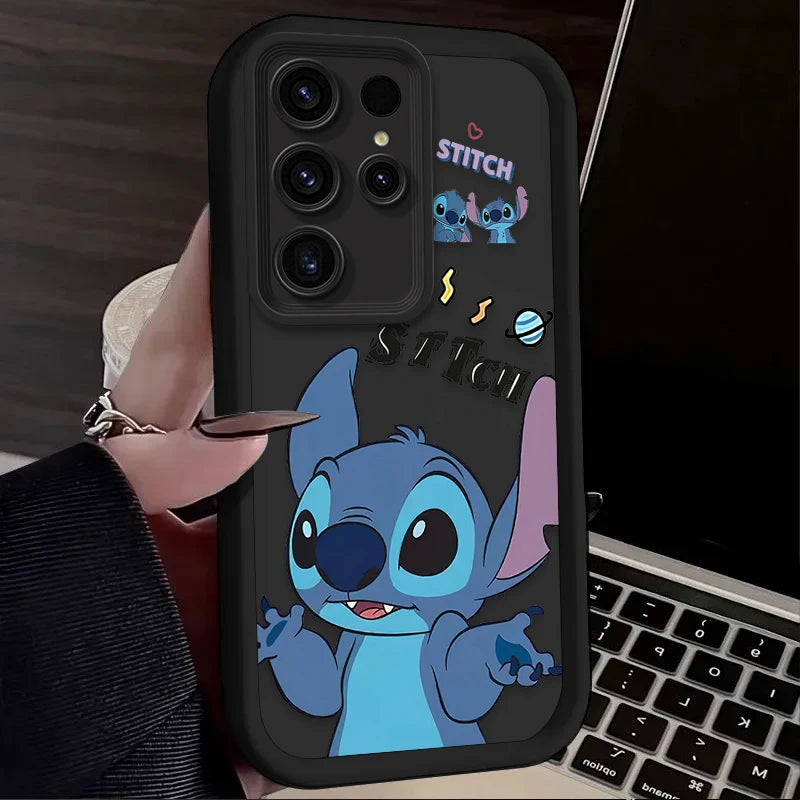 Cute Disney Stitch Phone Case for Samsung Galaxy S24 S25 S23 Ultra S22 S21 Plus FE A36 A56 A26 A16 A06 A15 A25 A35 A55 5G Cover
