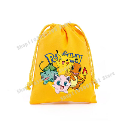 Pokemons Pikachu Storage Drawstring Bag Party Candy Package Cartoon Gengar Charizard Portable Boy Key Pouch Kids Gift Bags