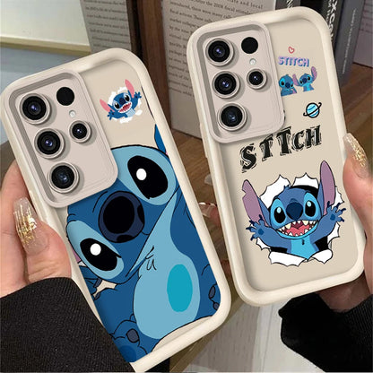 Cute Disney Stitch Phone Case for Samsung Galaxy S24 S25 S23 Ultra S22 S21 Plus FE A36 A56 A26 A16 A06 A15 A25 A35 A55 5G Cover