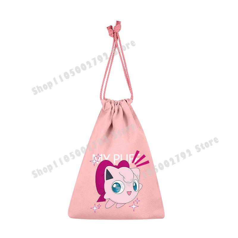 Pokemons Pikachu Storage Drawstring Bag Party Candy Package Cartoon Gengar Charizard Portable Boy Key Pouch Kids Gift Bags