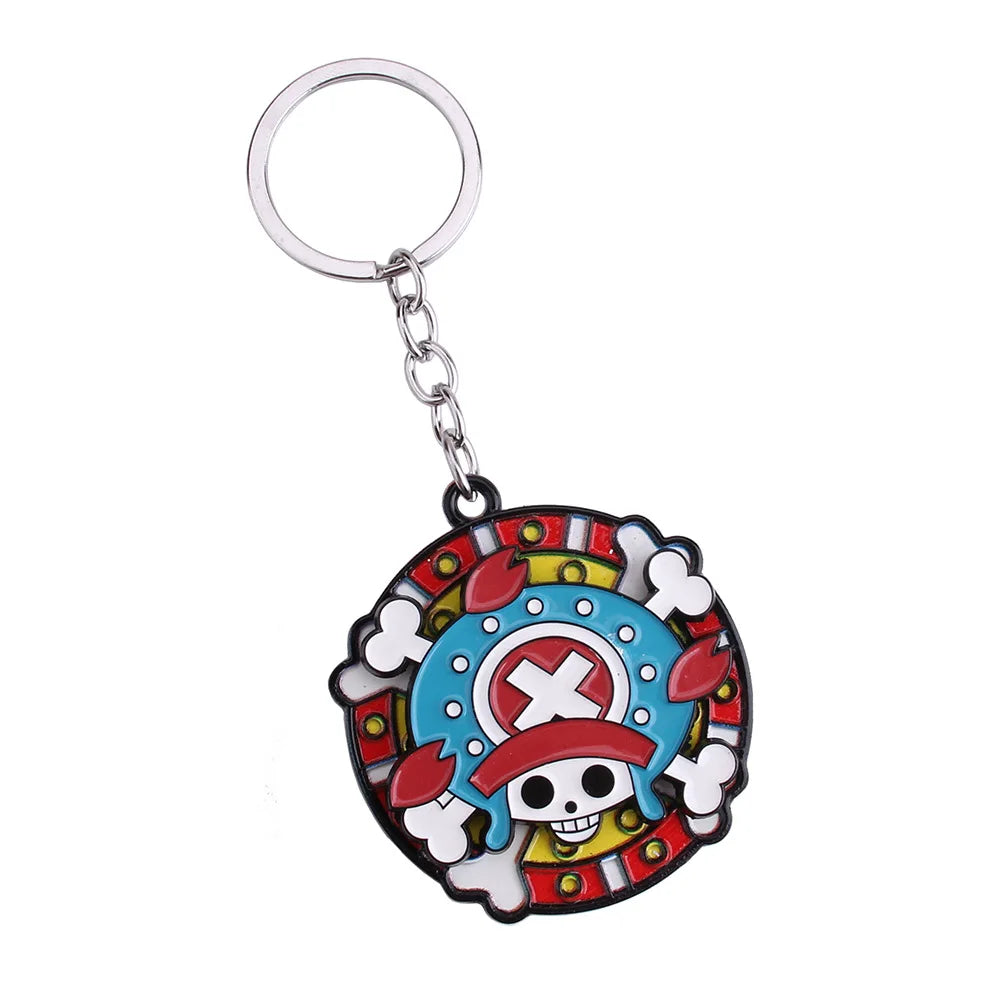 One Piece Luffy Anime Keychain, Cute Metal Cartoon   School Bag Ornament, Birthday Gift for