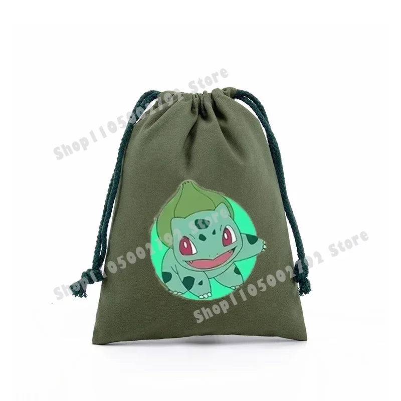 Pokemons Pikachu Storage Drawstring Bag Party Candy Package Cartoon Gengar Charizard Portable Boy Key Pouch Kids Gift Bags