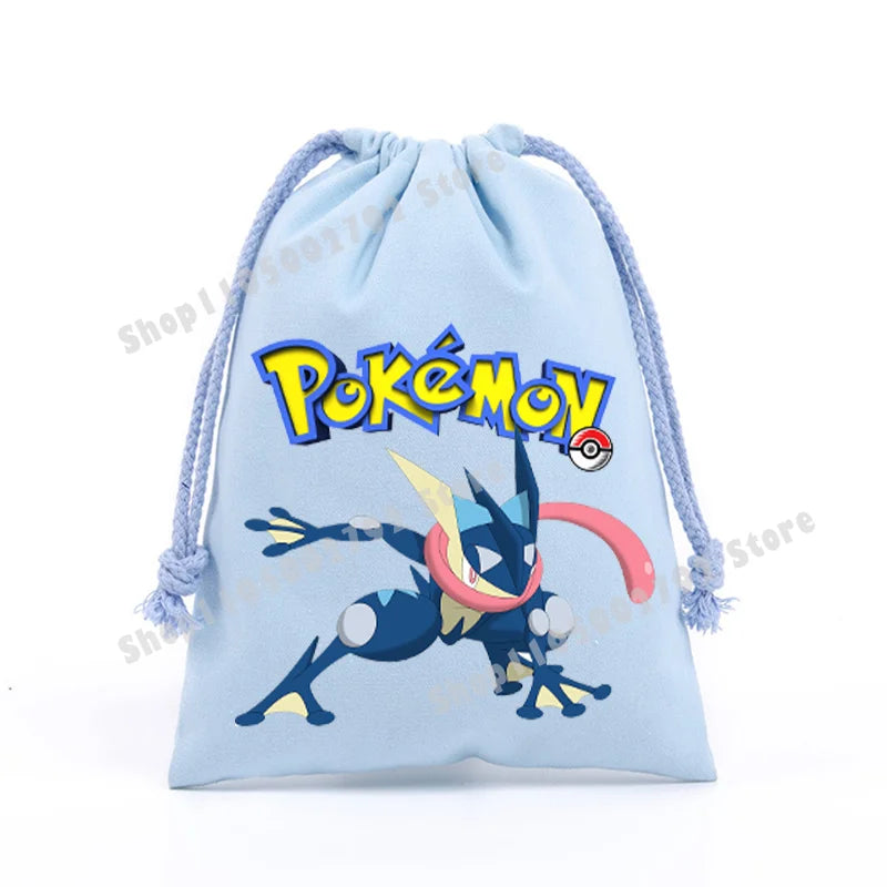 Pokemons Pikachu Storage Drawstring Bag Party Candy Package Cartoon Gengar Charizard Portable Boy Key Pouch Kids Gift Bags