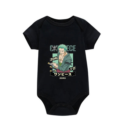 Tutina per Neonati in Cotone con Stampa Anime Zoro-Luffy, Abbigliamento per Bambini 3-24 Mesi, Body Morbido e Sicuro