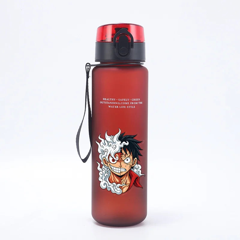Borraccia Sportiva per Bambini da 650ml, Design Anime Zoro-Luffy, con Corda per Trasporto, Bottiglia Portatile per Acqua