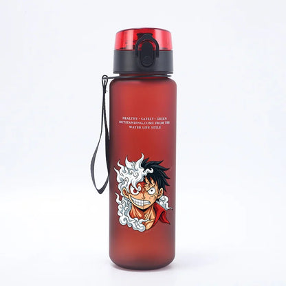 Borraccia Sportiva per Bambini da 650ml, Design Anime Zoro-Luffy, con Corda per Trasporto, Bottiglia Portatile per Acqua
