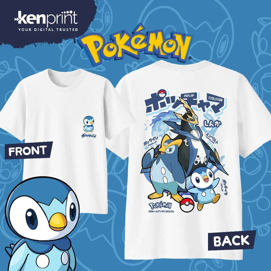 ANIME T-SHIRT | PIPLUP | PRINLUP | EMPOLEON | NON OFFICIAL | Children, Teenagers & Adults | PREMIUM 30'S COMBED COTTON