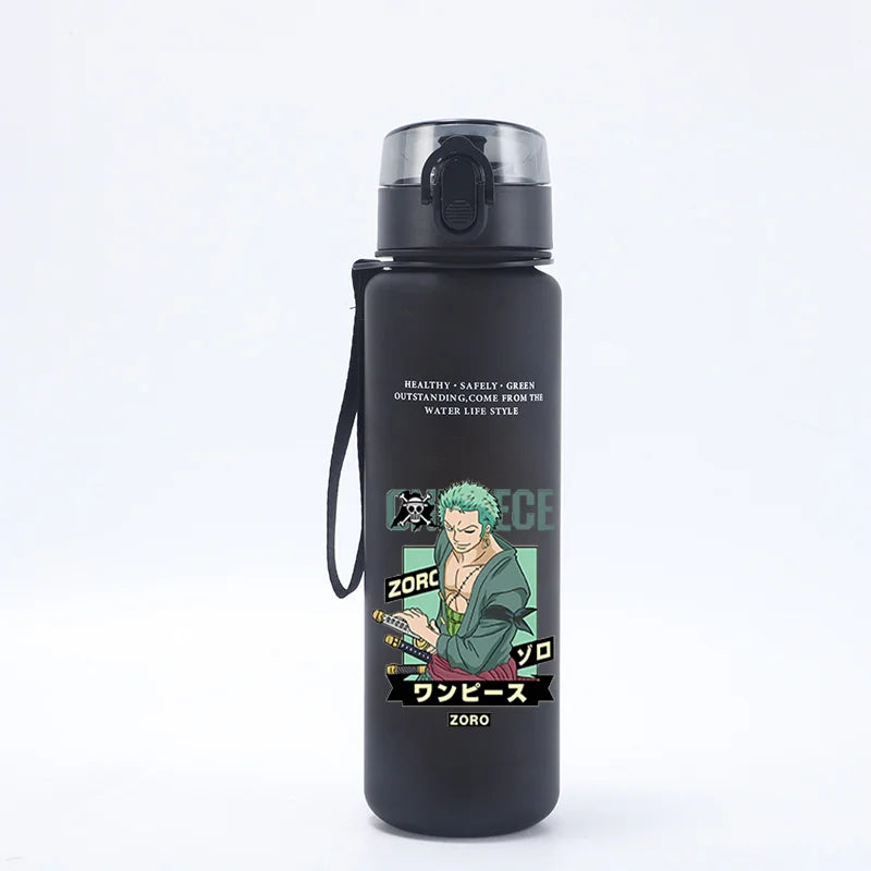 Borraccia Sportiva per Bambini da 650ml, Design Anime Zoro-Luffy, con Corda per Trasporto, Bottiglia Portatile per Acqua
