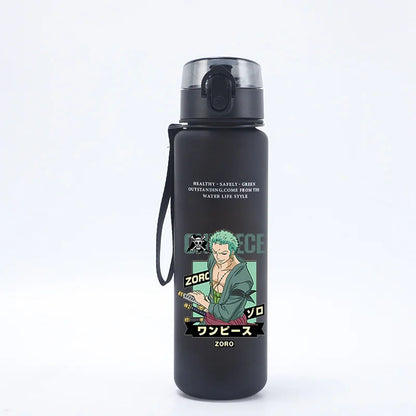 Borraccia Sportiva per Bambini da 650ml, Design Anime Zoro-Luffy, con Corda per Trasporto, Bottiglia Portatile per Acqua
