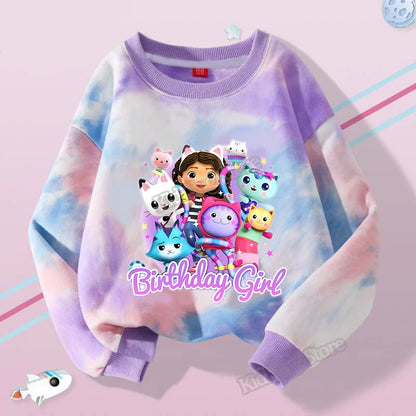 Gabby Dollhouse Children Hooded Sweater Anime Printed Hoodies Cartoon Long Sleeved Spring Autumn Sweatshirts Kids Clothes Gift